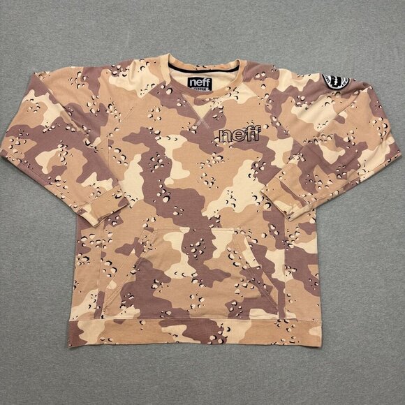 Neff Custom Goods Camo Sweatshirt Pullover Sharp Squad Size Large Embroidered - Picture 1 of 6